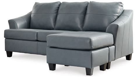 Genoa Leather Sofa Chaise - Gray | Home Furniture