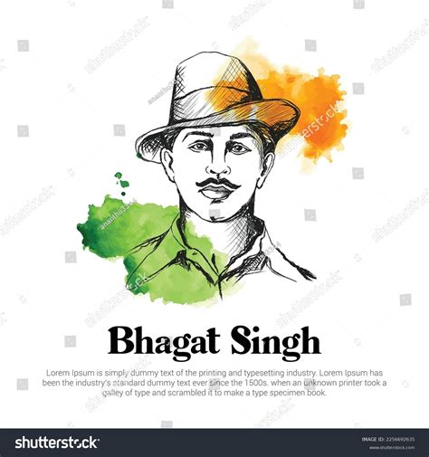 Shaheed Bhagat Singh Indian Vector Illustration Stock Vector (Royalty ...