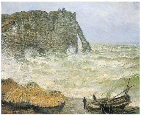 Etretat Rough Sea Painting by Claude Monet