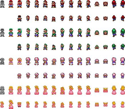 SMAS SMB1 Recolored SMB2 Mario And friends Sprites by Zhuguli232 on ...