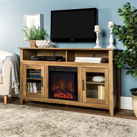 Rustic Farmhouse Tv Stand With Fireplace – Idalias Salon