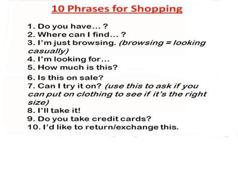 ESL California: Phrases for Shopping