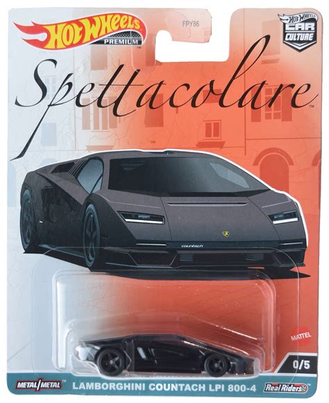 Hot Wheels Lamborghini Countach LPI 800-4, Spettacolare 0/5 [Black/chase] - Walmart.com