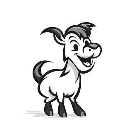 Premium Vector | A white and black goat cartoon character modern logo ...