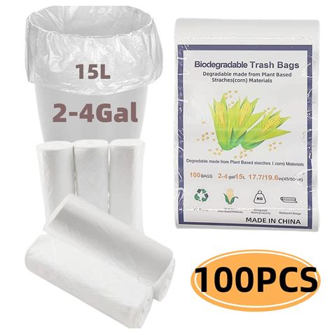 Biodegradable Trash Bags 2.6 Gallon small Biodegradable Trash Bags Recycling Eco-Friendly Trash ...