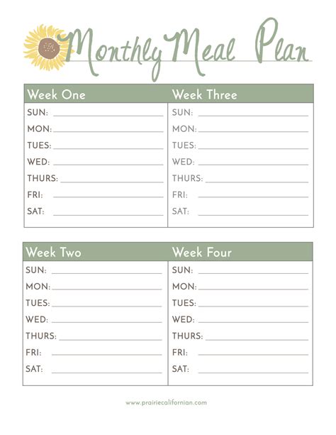 Monthly Meal Plan Printable-01 – Prairie Californian