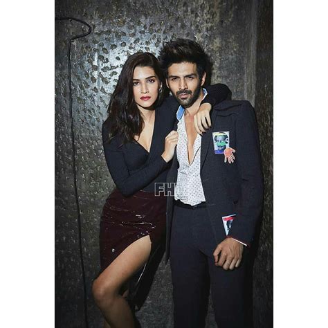 kriti sanon and Kartik Aaryan set the FHM cover on fire photoshoot Images