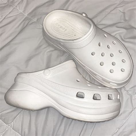 white platform crocs🐊 | Platform crocs, Crocs fashion, White crocs