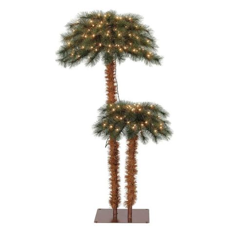 Island Breeze Pre Lit Artificial Tropical Palm Tree With White Lights ...