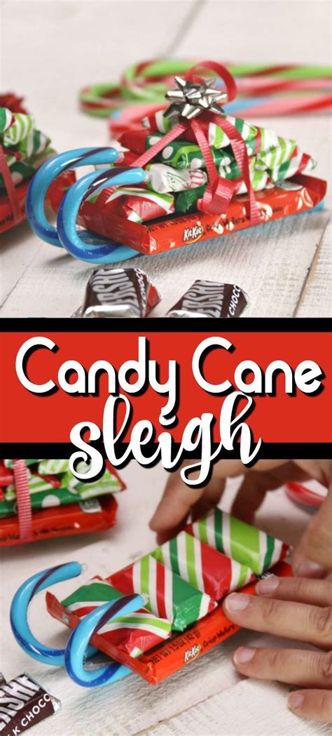 Candy Cane Sleigh with Chocolate Bars | Candy cane sleigh, Christmas ...