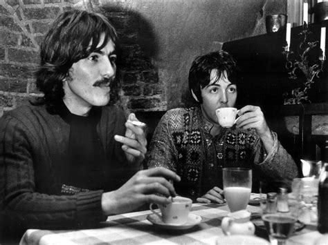 : George Harrison and Paul McCartney in Malmö,...