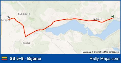 SS 5+9 - Bijūnai stage map | Rally Kauno Ruduo 2004 [LARČ] 🌍 | Rally-Maps.com