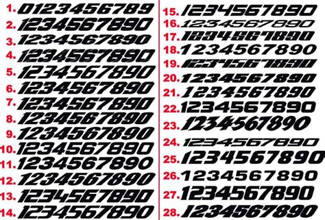 Vintage Race Car Number Fonts