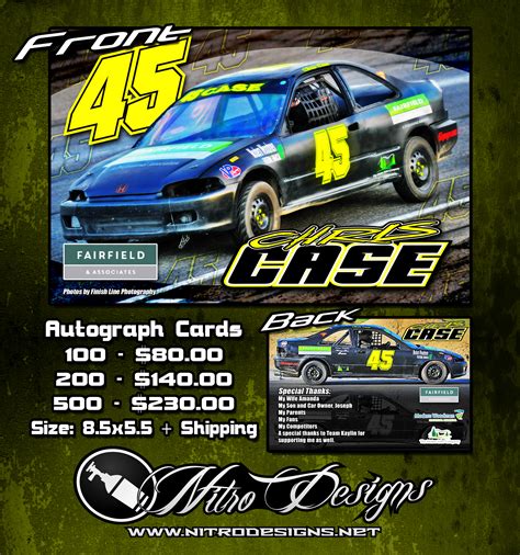 Chris Case Autograph Cards and Window Decals - Nitro Designs