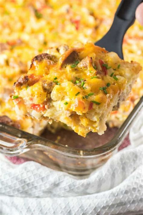 Turkey Sausage Hash Brown Breakfast Casserole