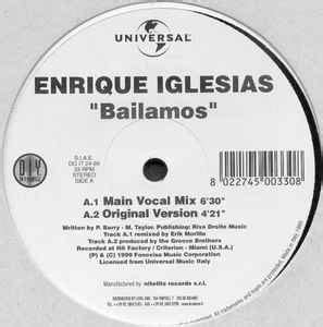 Enrique Iglesias - Bailamos (1999, Vinyl) | Discogs