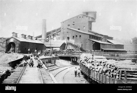 This is an unknown Anthracite coal breaker in Nanticoke Pennsylvania. Late 1800s. Nanticoke is a ...