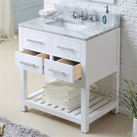 30" Pure White Single Sink Bathroom Vanity