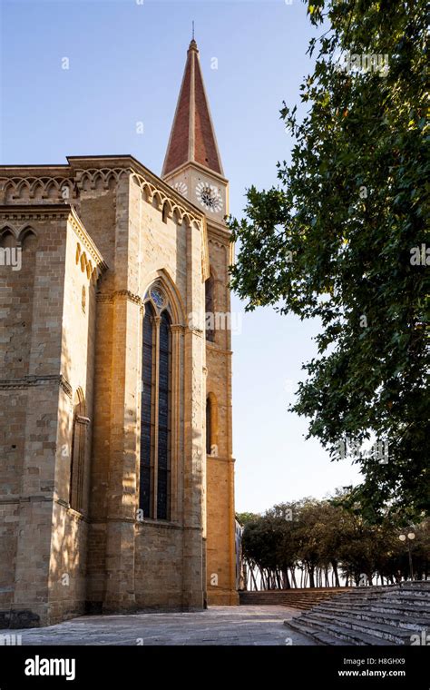 Arezzo cathedral in Arezzo, Italy. Known as the Duomo di Arezzo, the cathedral dates from the ...