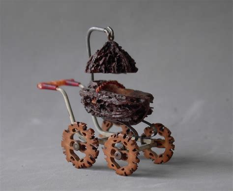 Anonymous Works: Folk Art Walnut Shell Baby Stroller