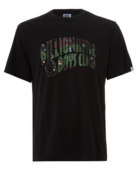 Billionaire Boys Club Mens Camo Logo T-Shirt, Short Sleeve Black Tee