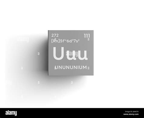 Unununium. Transition metals. Chemical Element of Mendeleev's Periodic Table. Unununium in ...