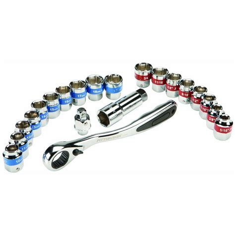 Only $17.99 with coupon 27247096 Pittsburgh 67974 21 Piece SAE/Metric Go-Thru Socket Set ...