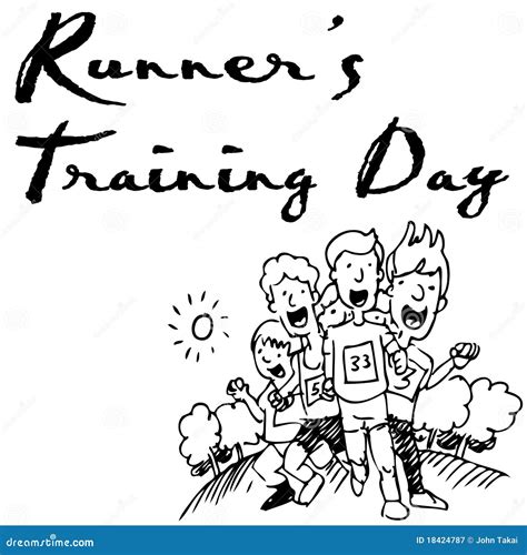 Runners Training Day stock vector. Illustration of runners - 18424787