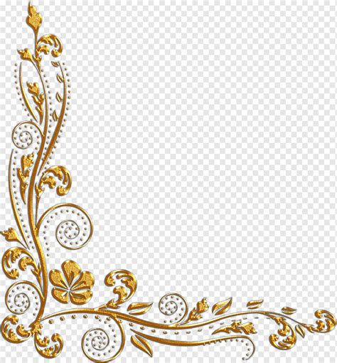 Gold Flower Border Design Png | Best Flower Site