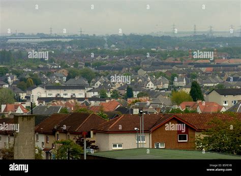 General View of the town of Bellshill in South Lanarkshire scotland Pictured Housing estates in ...