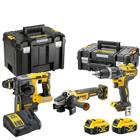 DeWALT DCK306P2T 3 Piece Power Tool Set With 2x5Ah Batts, Charger And 2xTSTAK Cases | Dvs Power ...