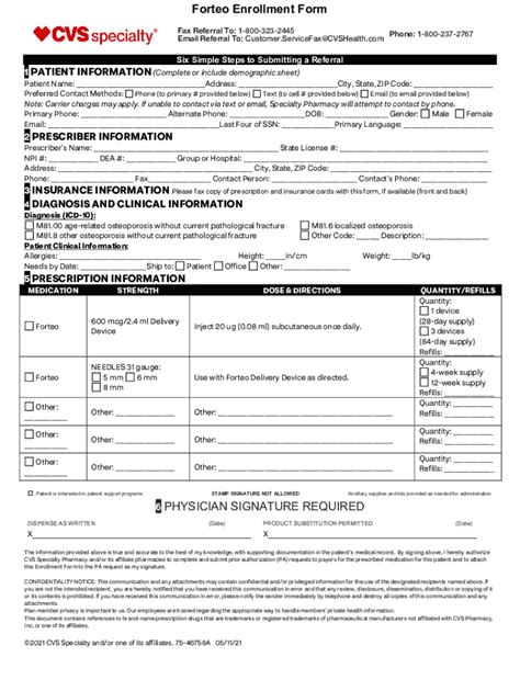 Fillable Online Cvs Caremark Specialty Pharmacy Prescription Fax Form ...