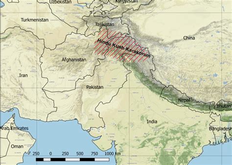 Where Is The Hindu Kush Mountains Located Map