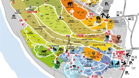 Mapa Zoo Praha | Zoo map, Prague zoo, Zoo