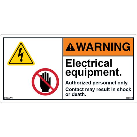 ANSI Safety Label - Warning - Electrical Equipment