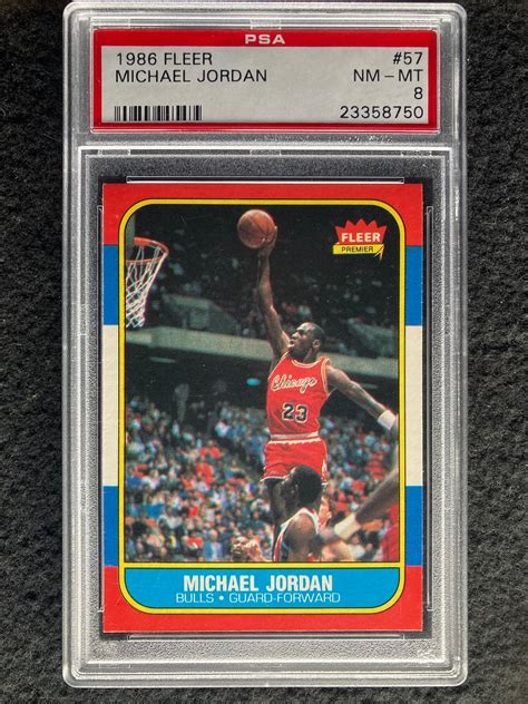 1986 Fleer Michael Jordan PSA 8 Rookie Card 57 STUNNING Front | Etsy