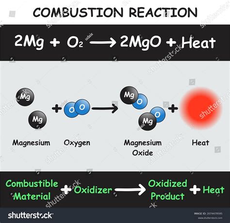 Combustion Reaction Infographic Diagram Example Magnesium 库存矢量图（免版税 ...