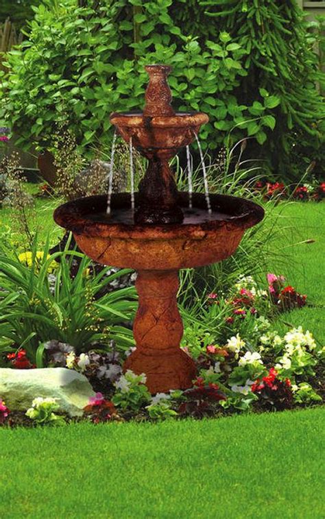 Tazza Two Tiered Cement Garden Fountain