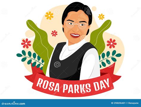 Rosa Parks Day Vector Illustration with the First Lady of Civil Rights ...