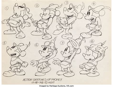 Brave Little Tailor Mickey Mouse Model Sheet Original Art Group | Lot #95150 | Heritage Auctions