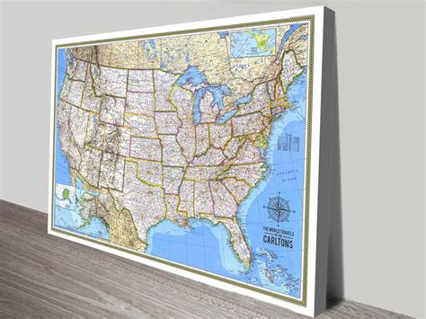 United-States-Map-2-updated-canvas-print - Canvas Prints Australia