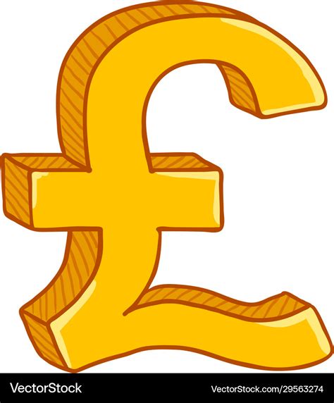 Cartoon gold currency sign britain pound symbol Vector Image