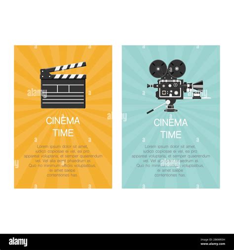 Cinema time. Cartoon posters set vector mockup Stock Vector Image & Art - Alamy