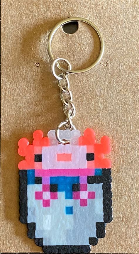 Minecraft Axolotl Perler Bead Keychain | Etsy