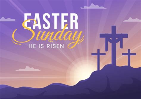 Happy easter sunday day with jesus he is risen Vector Image