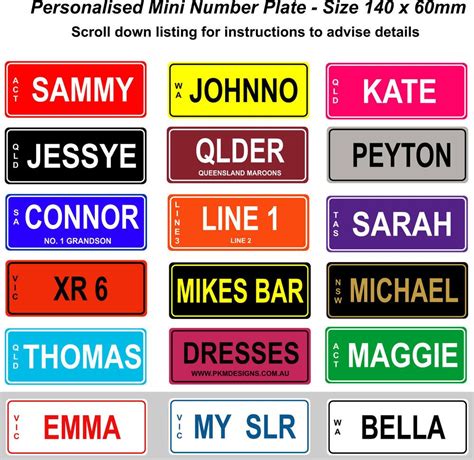 NOVELTY PERSONALISED KIDS BIKE MINI NUMBER PLATE LICENCE SIGN BIRTHDAY ...