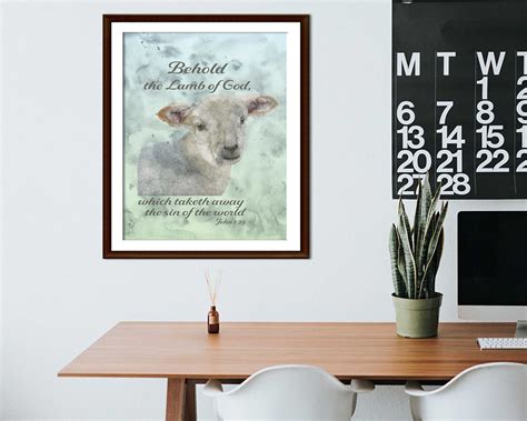 Behold the Lamb of God Digital Download. Watercolor Easter Lamb. Art Print for Christians. Bible ...