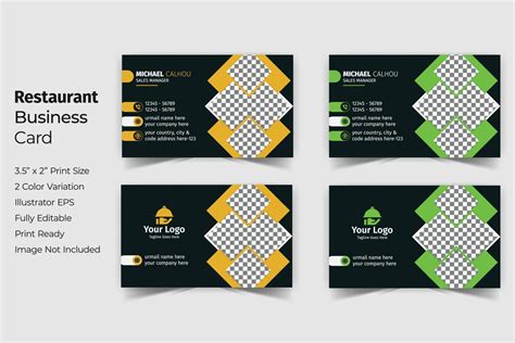 Restaurant Business Card Print Template 22698108 Vector Art at Vecteezy