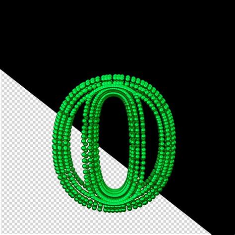 Premium PSD | Green symbol made of spheres letter o