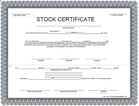 12 Free Sample Stock Shares Certificate Templates - Printable Samples